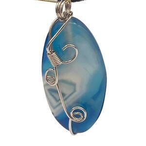Blue Agate Wire Pendant